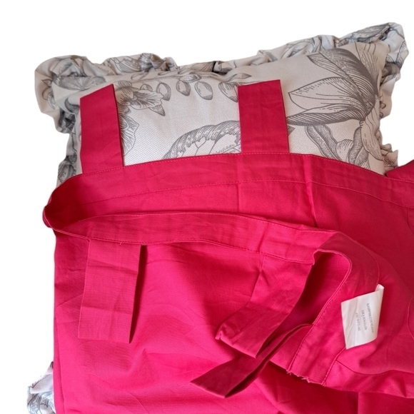 HOT pink Tab top Curtain panel WAMSUTTA Springs cotton chic Barbiecore 41x84" - Picture 4 of 7